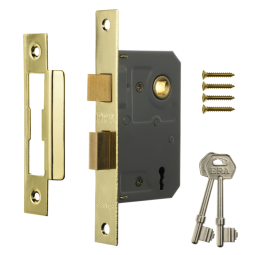 ERA 473 & 573 3 Lever Sashlock - 64mm Brass Boxed