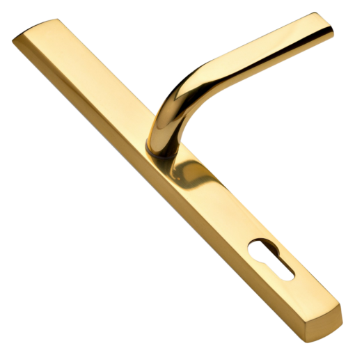 LOXTA 92 Lever/Lever UPVC Furniture - 278mm Backplate - Polished Gold