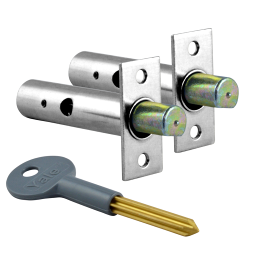 YALE PM444 Door Security Rack Bolt - 60mm CH 2 Bolts 1 Key Visi