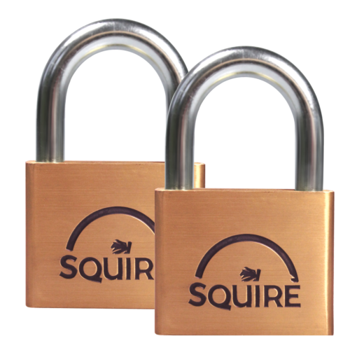 SQUIRE Lion Brass Open Shackle Padlock KA - 50mm Pack of 2 LN5T