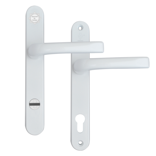 MILA Kite Secure PAS24 2 Star 240mm Lever/Lever Door Furniture 92/62 Centres - White (Bagged)