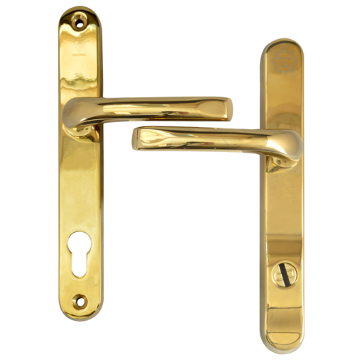 MILA Kite Secure PAS24 2 Star 240mm Lever/Lever Door Furniture - Gold (Bagged)