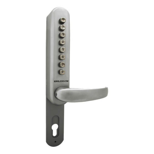 BORG LOCKS BL6100 Narrow Style Digital Lock With UPVC Extension - Satin Steel