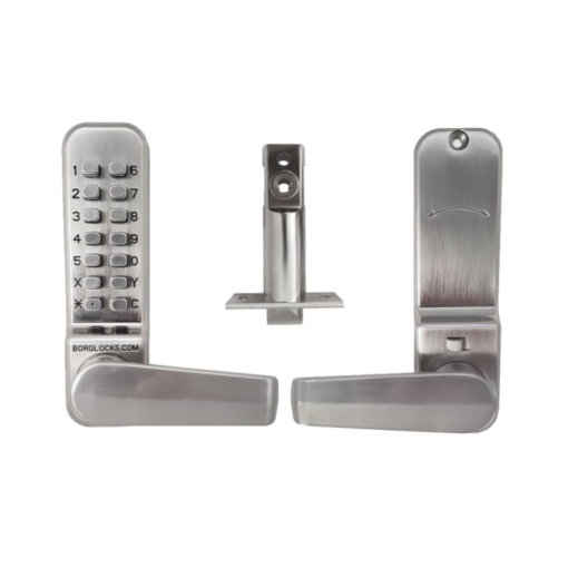 BORG LOCKS BL2401 Easicode Digital Lock With Optional Holdback - Satin Steel