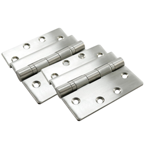 HOOPLY Stainless Steel Container Door Ball Bearing Hinge Z-Profile - Silver Pair