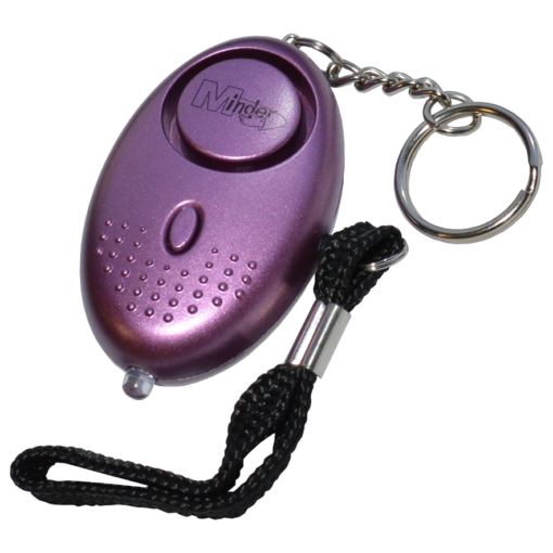 MINDER Mini Keyring Torch Personal Alarm - Purple