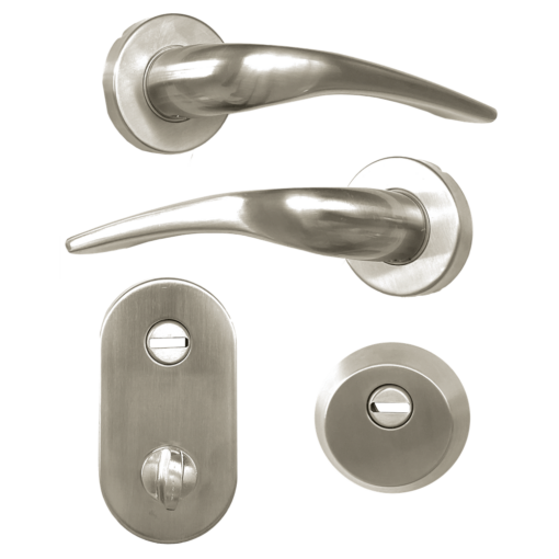 HOOPLY FT09 Lever Handle On Rose & Escutcheon Set with Thumbturn - Left Hand