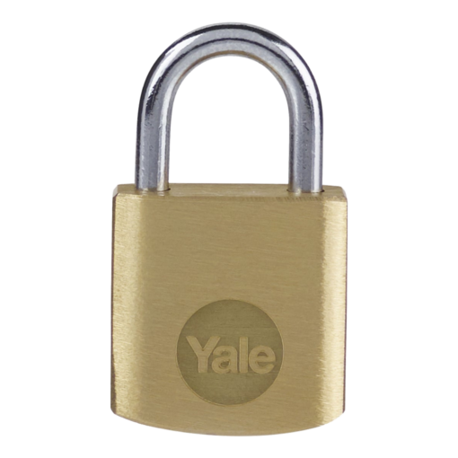 YALE Y110B Brass Open Shackle Padlock - 20mm Single Keyed To Differ