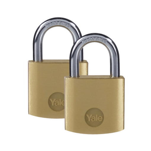 YALE Y110B Brass Open Shackle Padlock - 30mm Pack of 2 Keyed Alike