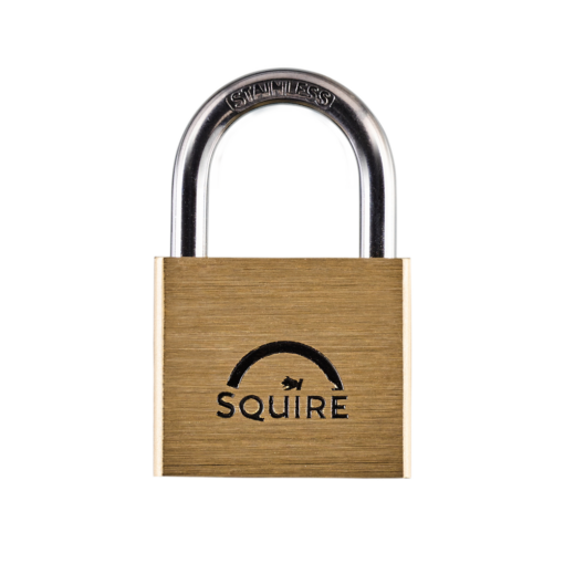 SQUIRE Lion Brass Open Shackle Padlock with Stainless Steel Shackle - 40mm