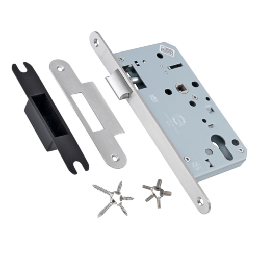 BRITON 5740 DIN Latch Case 60mm Backset - Radius 5740.60.R.SS