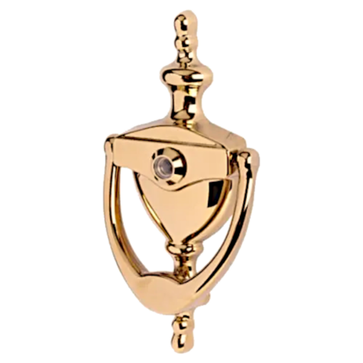 HOPPE Suited Traditional Knocker With 120 Degree Viewer AR727K - Polished Brass 87143449