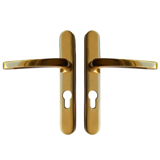 ASEC Vital Lever Long Backplate 211mm - Polished Gold 211mm Centres